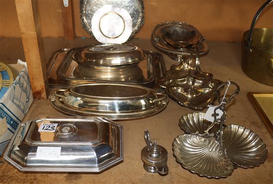 Qty of silver plated trays etc